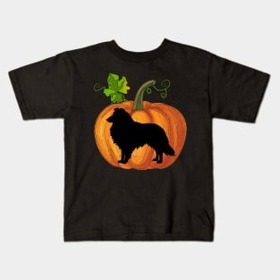 Sheltie in pumpkin Kids T-Shirt